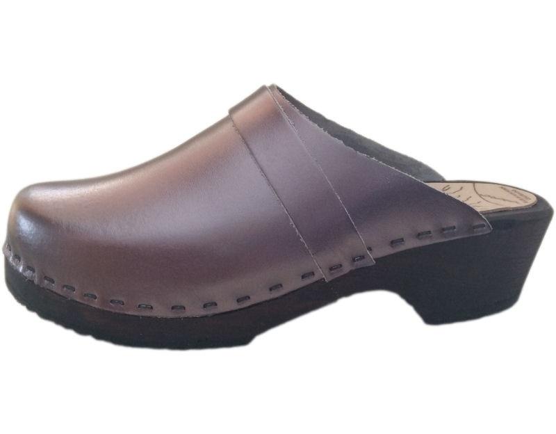 Traditional Heel Pewter Clogs
