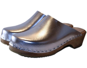 Traditional Heel PLAIN Metallic Leather