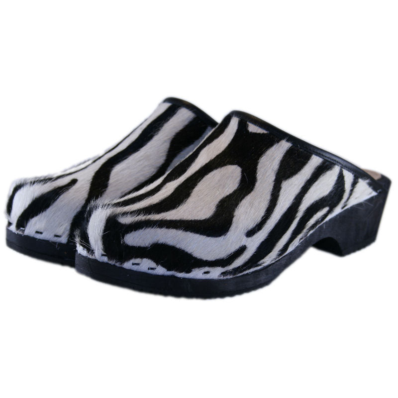 Zebra Printed Pony Fashion Clogs