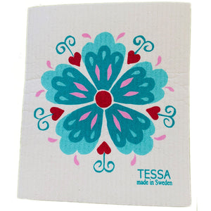Tessa Teal Rosemaling Dish Cloth