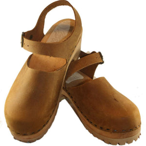 Traditional Heel Moa Sandal in Tobacco Oil Tanned Leather