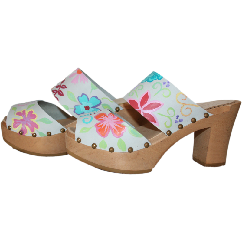 Ice Gray Nubuck Blossom Ultimate High Two Strap Sandal