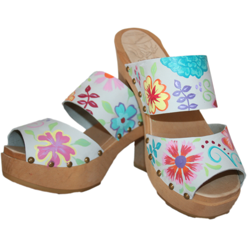 Ultimate High Ice Gray Nubuck Blossom Two Strap Sandal