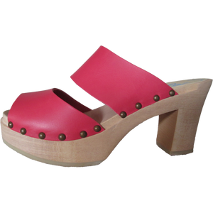 Ultimate High Two Strap Sandal in Coral Red