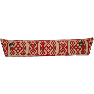 Red and White Wide Scandinavian Ribbon Snap Strap