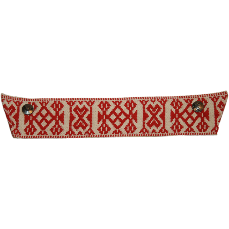 Red and White Wide Scandinavian Ribbon Snap Strap