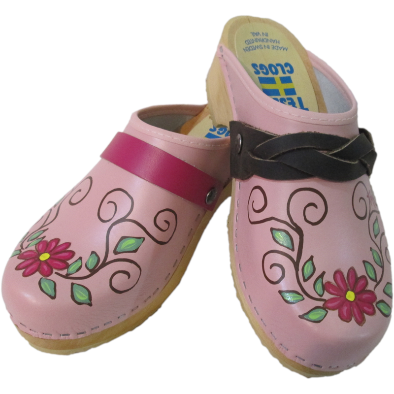 Light Pink Traditional Heel Hand Painted Sara Snap Strap 