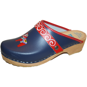Traditional Heel Blue Dala Horse Tessa Clogs Swedish Clog Cabin