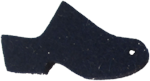 Tessa Traditional Heel Dark Blue Felt Wool Clog