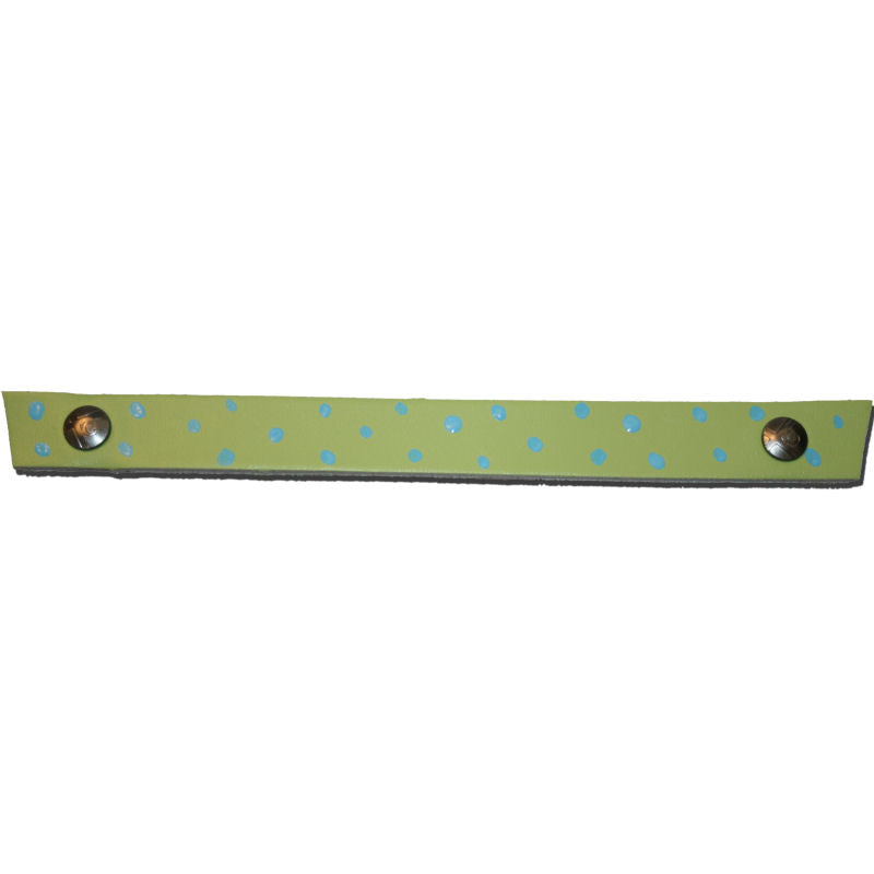 Lime Green Tessa Snap straps with hand painted dots