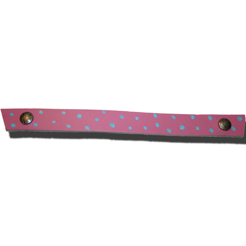 Hot Pink Tessa Snap Straps with hand painted dots