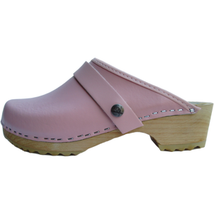 pink clog with wooden sole, baby pink color clog, Tessa Clogs