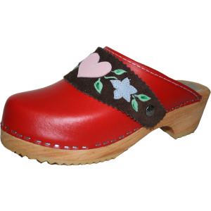 Traditional Heel Red with Heidi Strap