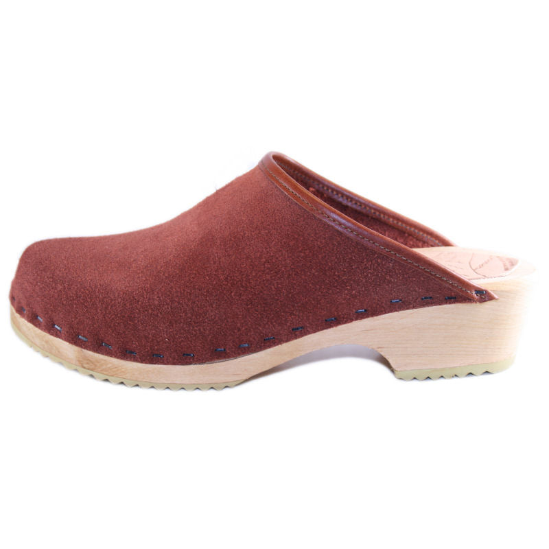 Traditional Heel Rust Suede - Overstock Sale – Tessa Clogs / Swedish ...