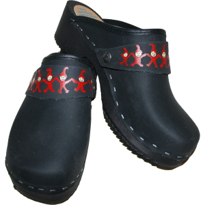 Traditional Heel Black Oil with Handpainted Christmas Strap